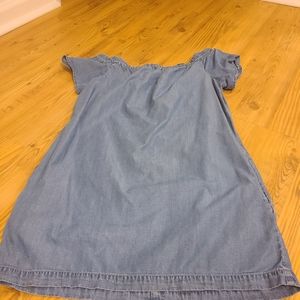 Off shoulder denim dress